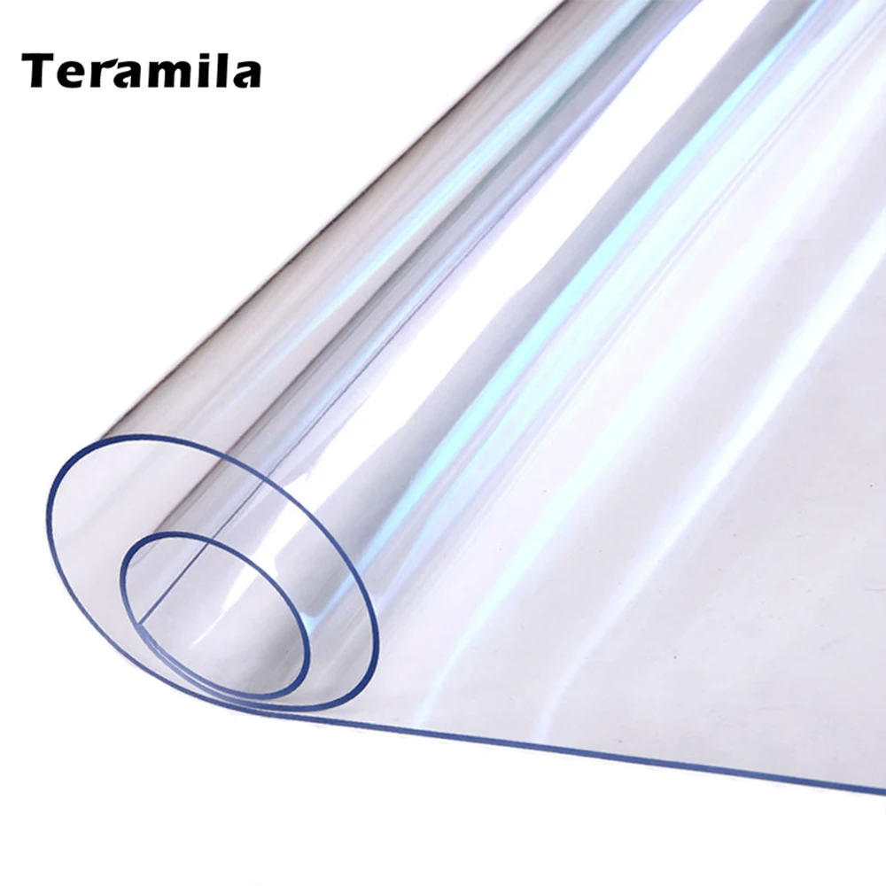 Teramila 1.0 mm de PVC de Mesa de Tela de Vidrio Suave Mantel Transparente, Fácil de Limpiar Impermeable Oilproof Para la Cocina Comedor de la Cubierta de la Mat 3