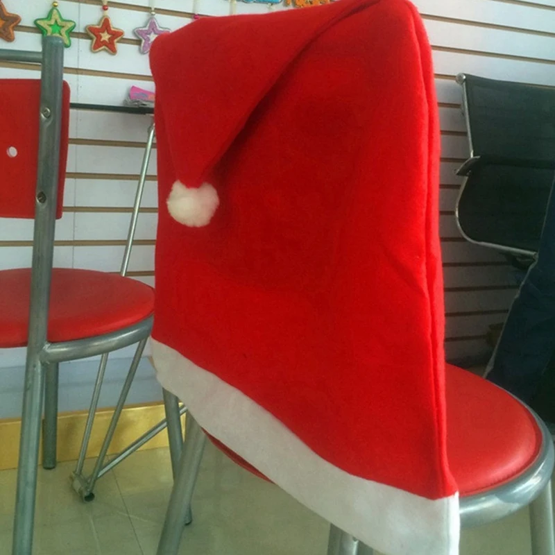 6 Pcs/Set De Navidad De Santa Claus Hat Silla Cubre Fiesta En Casa Mesa De Comedor Decoración De Los Regalos De Navidad 3
