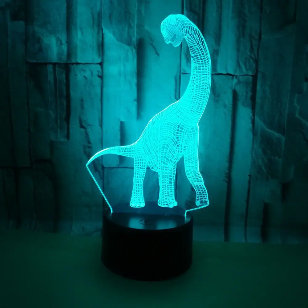 Nueva Creatividad de Dinosaurios en 3d de la Lámpara Táctil a color, Visual Led Luz de la Noche de Regalo de la Decoración de la Atmósfera 3d de la Mesa de los Niños de la Lámpara 3