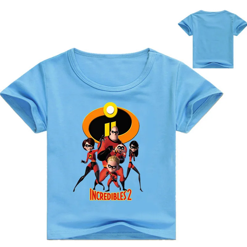 Los Increíbles 2 puro algodón t camisa para los niños de las niñas de bebé de dibujos animados camisetas de 2018 verano ropa de niños de 4 6 7 8 9 10 11 12 años 3