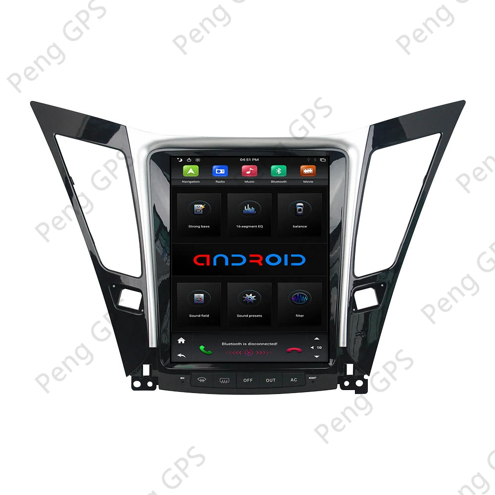 Reproductor de DVD del coche Para Hyundai Sonata-2016 Android 9.0 unidad central de Radio de Coche Multimedia Estéreo Bluetooth WIFI GPS de Navegación PX6 3