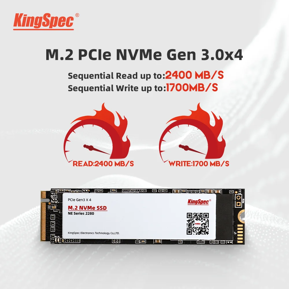 Kingspec M2 NVMe SSD M. 2 PCIE SSD M2 Disco Interno Unidad de Estado Sólido NVME 2280 512 GB, 3 Años de garantía con el disipador de calor de la etiqueta engomada 3