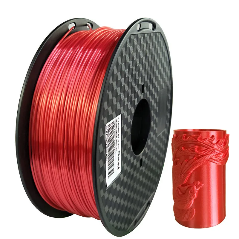 La seda PLA Rojo PLA 1,75 mm de Lujo Sedoso Brillo 500g/1kg Impresora 3d Filamento Brillante Seda Sentirse Como en 3D de la Pluma de Impresión de Materiales 3