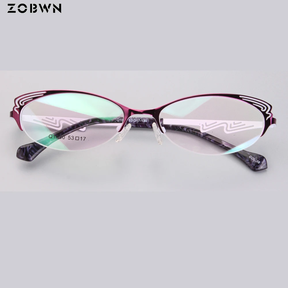 La moda de los Lentes Ópticos mujeres Miopía Gafas señora de Metal Gafas de oculos de grau feminino la forma de la mariposa gato gafa rojo negro 3