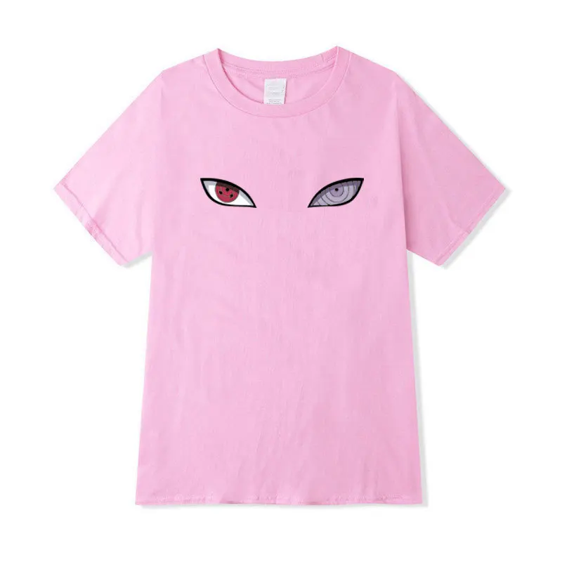 Naruto Ojos de Impresión Japón Estilo Anime Tops Camisetas de los Hombres Casual Sport T-shirts Ropa Masculina de Verano Camisetas de Jersey Par de Desgaste de la parte Superior 3