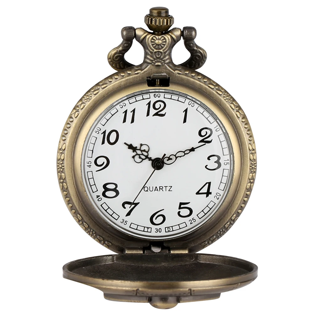 Retro Bronce de Cuarzo Reloj de Bolsillo con el Cráneo Accesorio Analógico Reloj Steampunk Collar Colgante Llavero de Relojes de los Hombres los Dones de las Mujeres 3