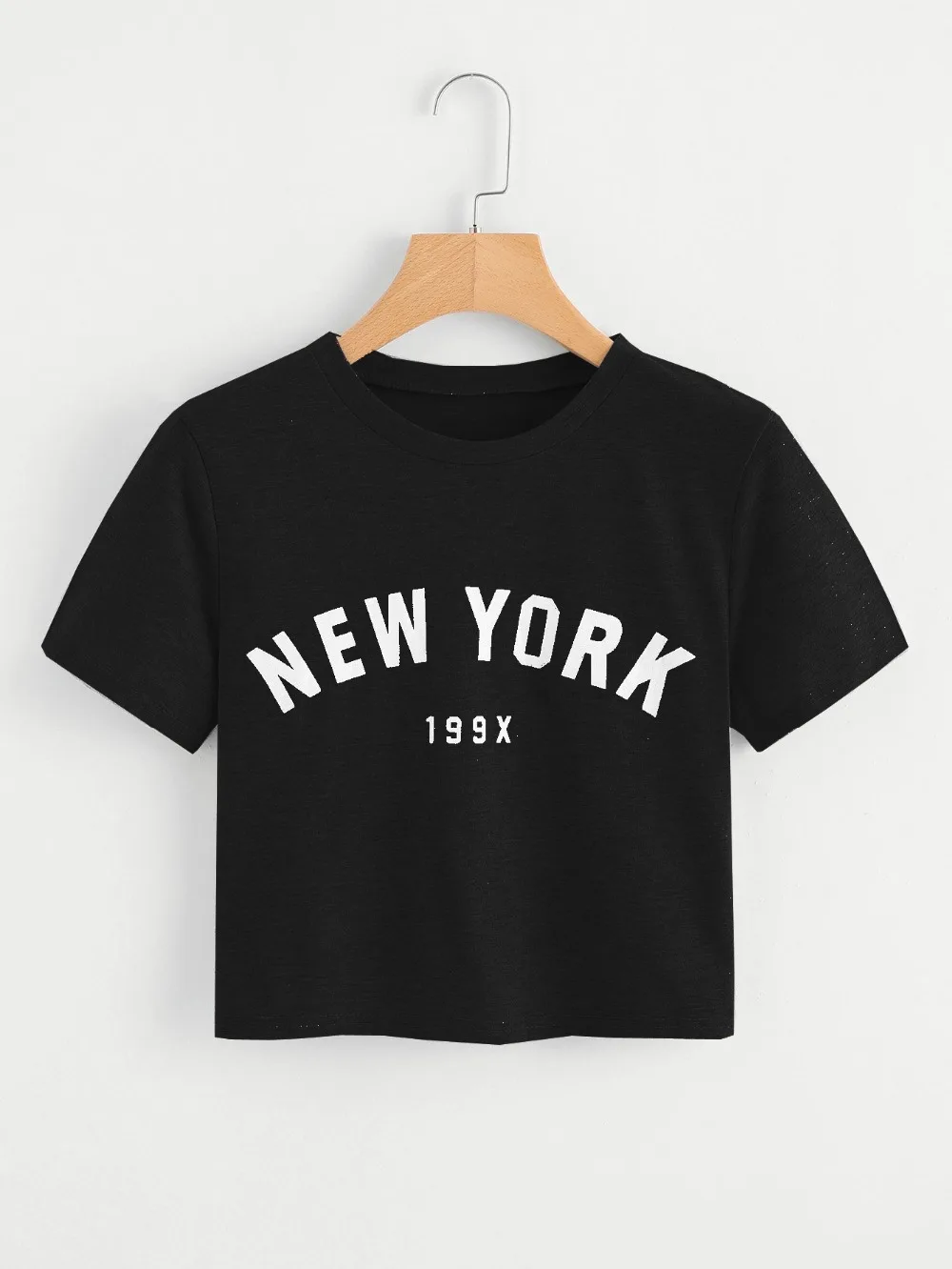De las nuevas mujeres de la moda de NUEVA YORK 199X camiseta crop tops chica sexo tees grunge goth 'crop tops' harajuku estética tumblr chica casual top 3