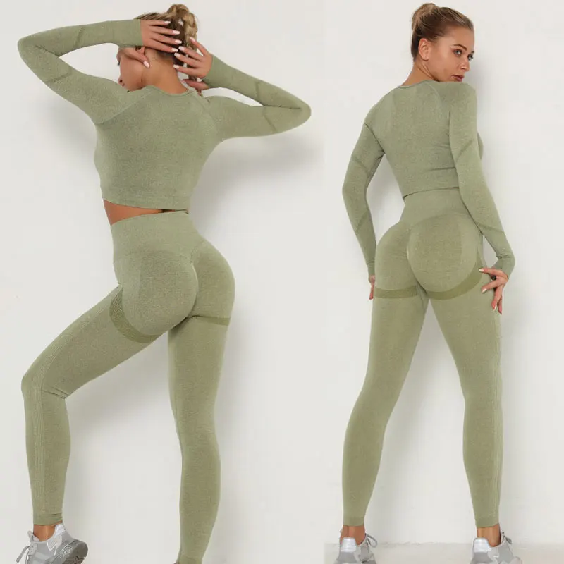 La mujer Perfecta conjunto de yoga de la Aptitud de los Deportes de Trajes de GIMNASIO Tela de Yoga Camisas de Manga Larga Sujetador de los Deportes de Alta Cintura de la Ejecución de las Polainas de Entrenamiento 3