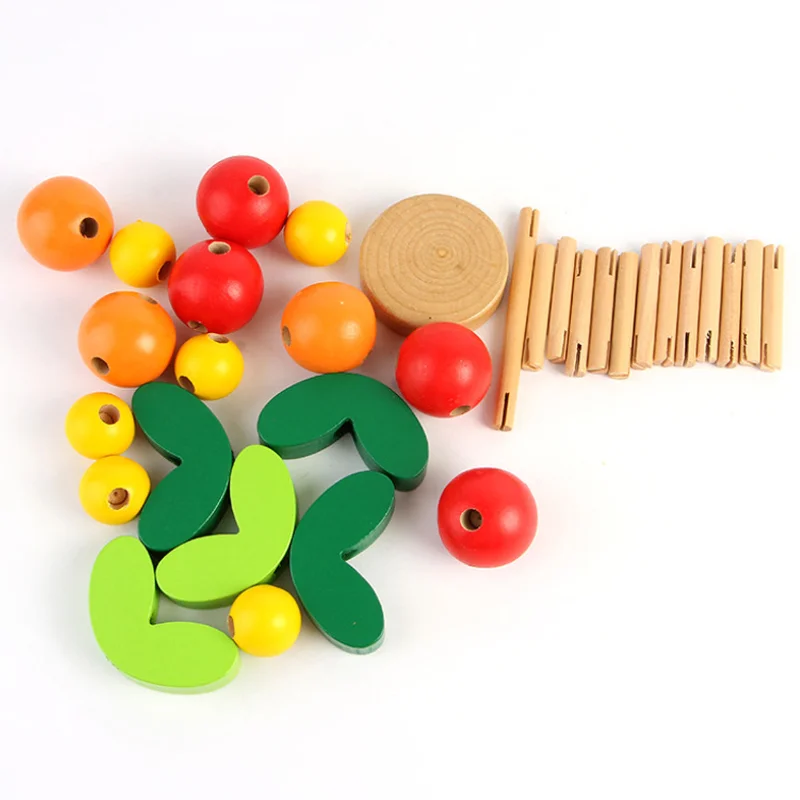 De madera Ensambladas Árbol DIY Perlas de Hojas Edificio Montessori, Juguetes de Madera de las Ramas del Árbol de la Sabiduría Aprendizaje de los Niños de Juguete de Regalo 3