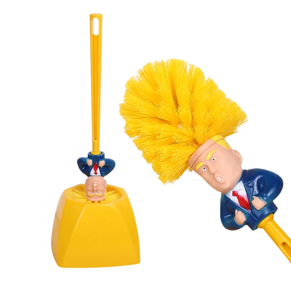 Creativo Trump Aseo soporte de Cepillo Limpiador Lavador de Donald Trump, Aseo Cabeza de Cepillo de Baño, WC Limpieza Brushe Conjunto Limpiador de Cepillo 3