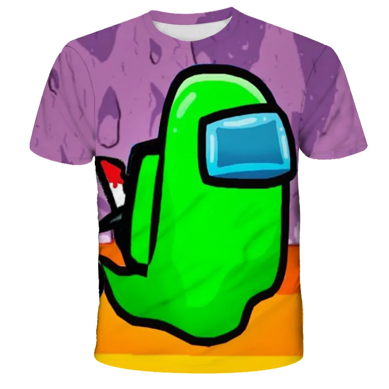3D Juego Entre Nosotros Impreso T-shirt de Manga Corta Niños Niños Niñas Casual Tops Camisetas Niño Niños Colorida Camiseta 3