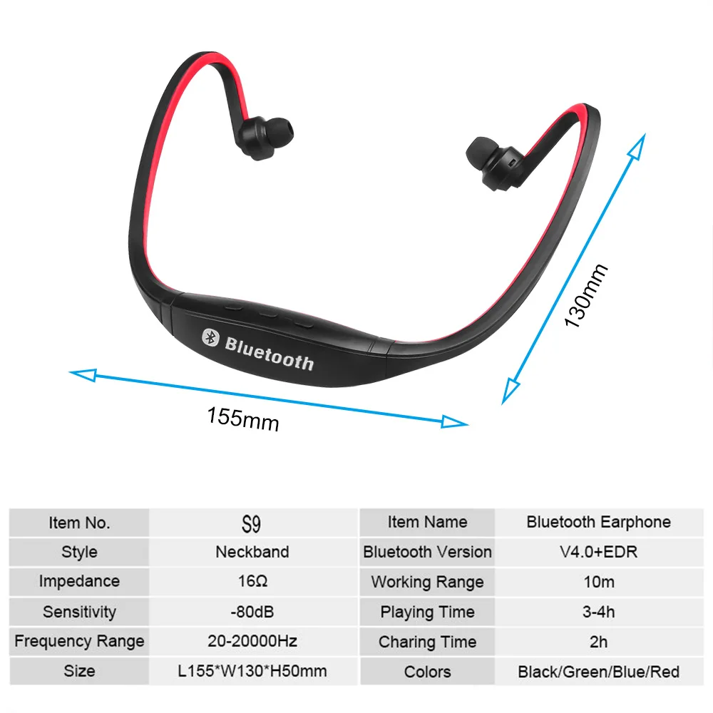 Deportes Estéreo Inalámbrico Bluetooth auricular V3.0 Música Micrófono del Auricular de manos libres para el iPhone 5 5S 6 Plus Samsung S3 S4 S5, Z2, Z3 3