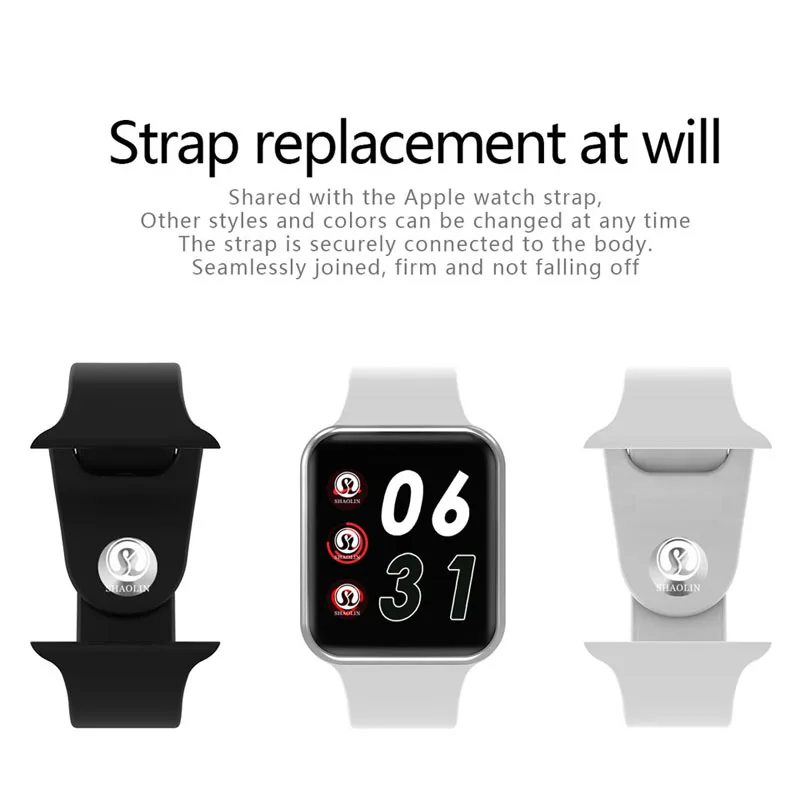 50%de descuento Bluetooth Reloj Inteligente de la Serie 6 de Fitness Tracker SmartWatch de Apple para el iPhone Xiaomi Android hua wei Teléfono Inteligente (Botón Rojo 3