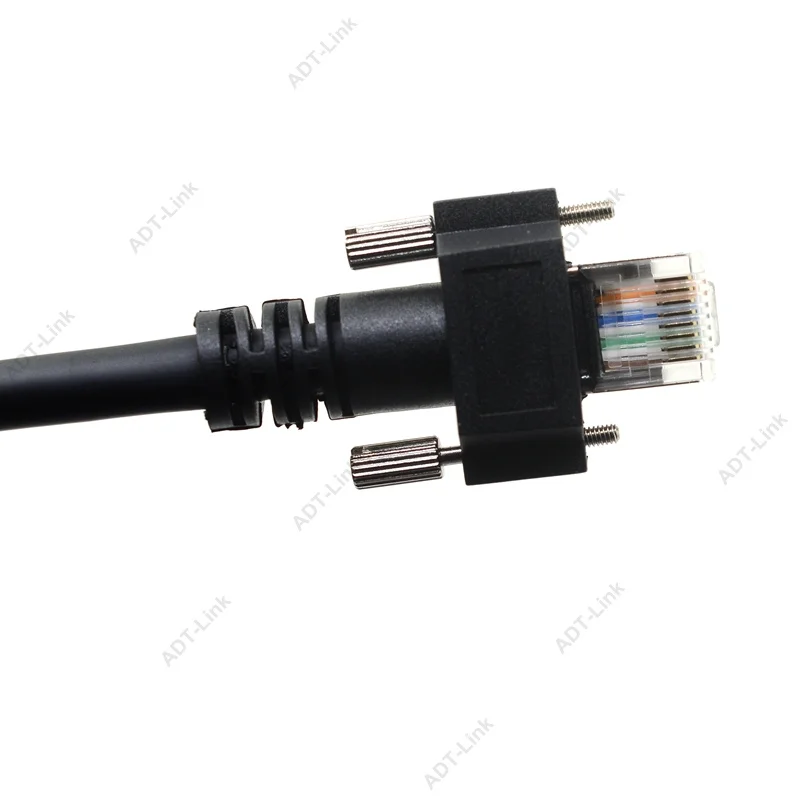 RJ45 GIGE Cable Con el Tornillo de Montaje Gigabit Ethernet Industrial de la Cámara Digital de los Cables de la Flexibilidad y la resistencia a la Flexión 3