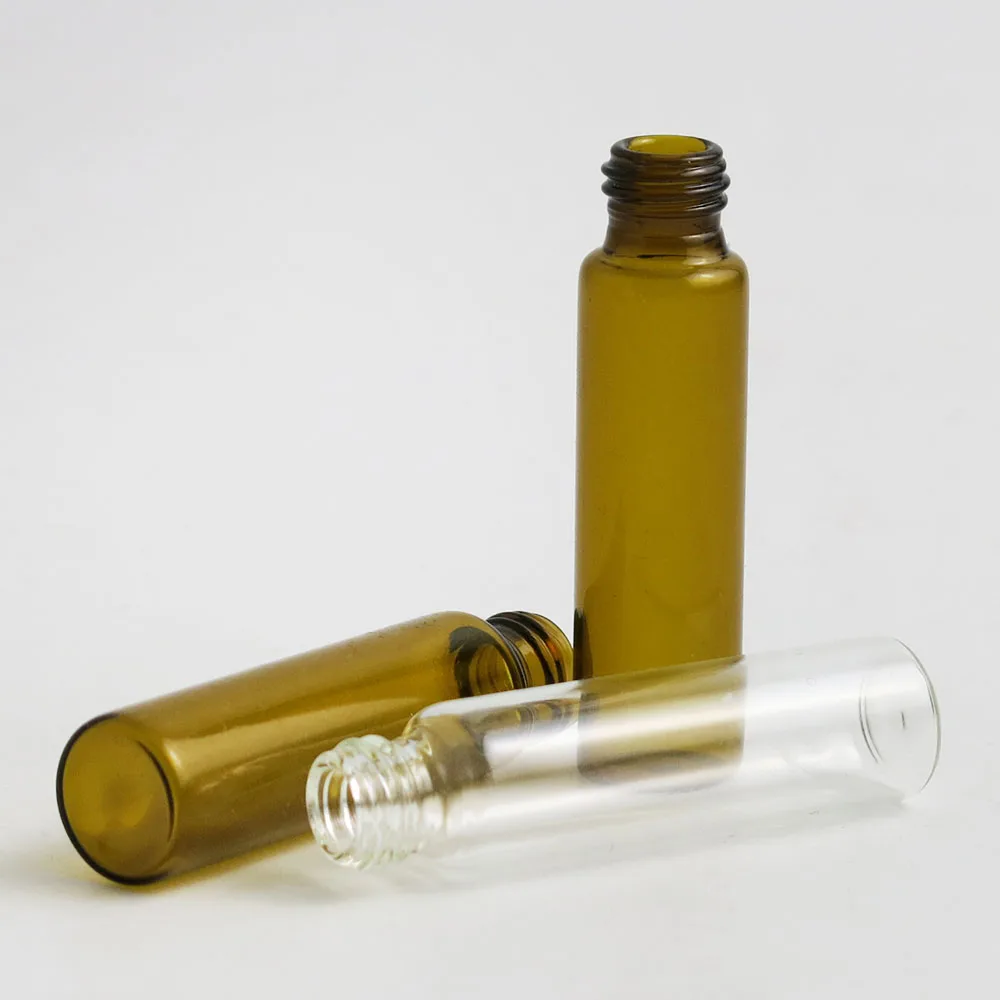 10 x 10ml de Promoción de Perfume de Cristal de Spray de color Ámbar Claro Botella de Mujeres Cosmética Spray Rellenable Negro de la Hebra de Oro de Aluminio de la Tapa 3