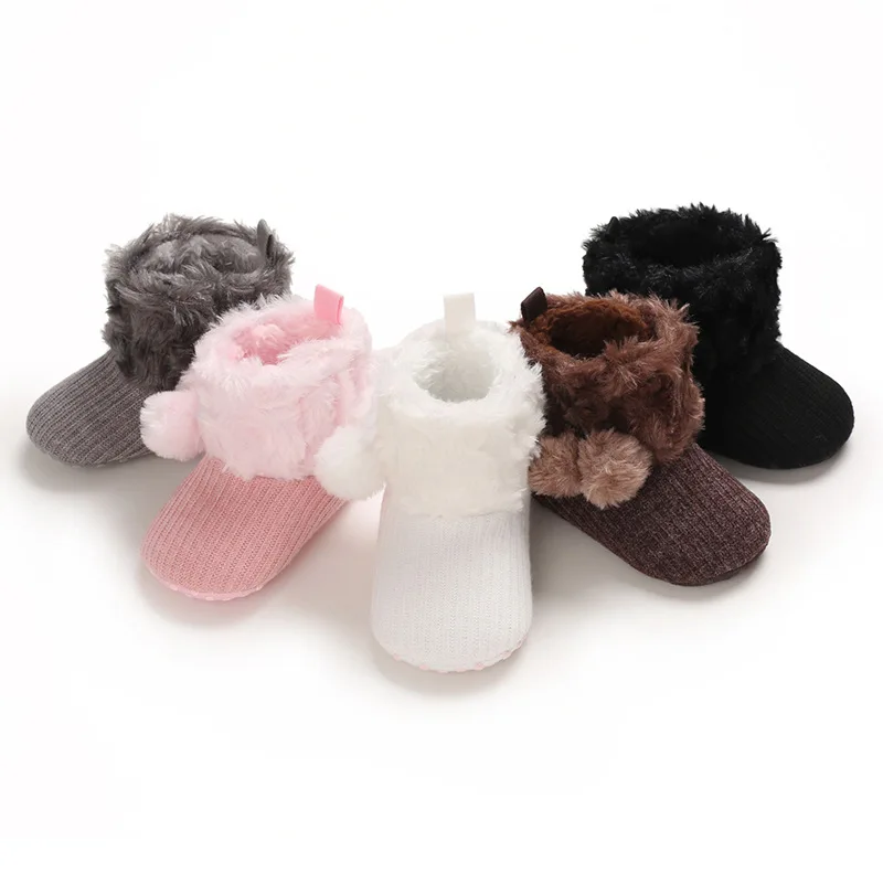 0-1 año de Edad Bebé Zapatos de Suela Suave Bebé Primeros Caminantes Niño Niñas Botas de Nieve de Color Sólido Zapatos de Cuna 3