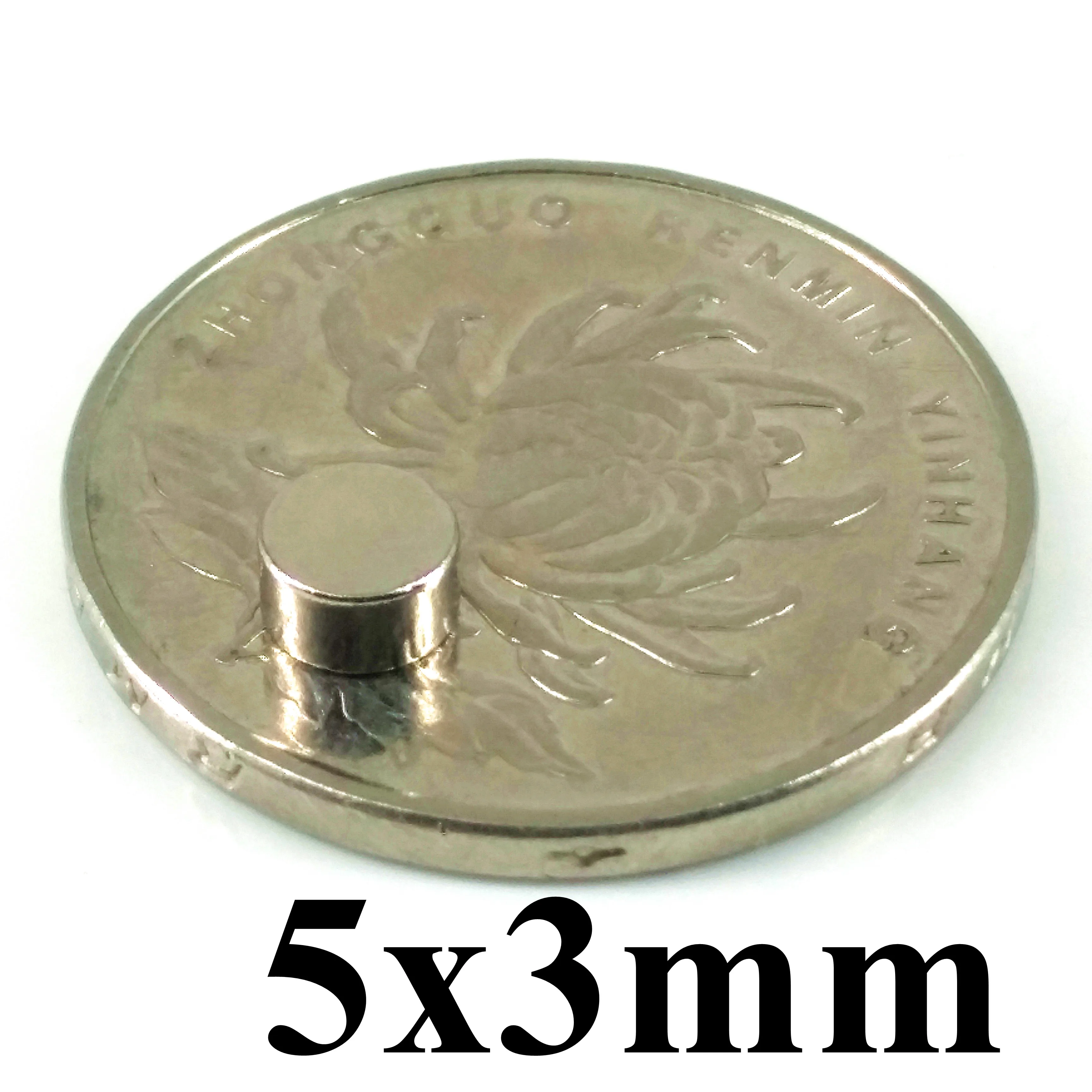 Pc 1000 Imanes de Neodimio 5mmx3 mm de tierras raras de neodimio fuerte imán permanente 3