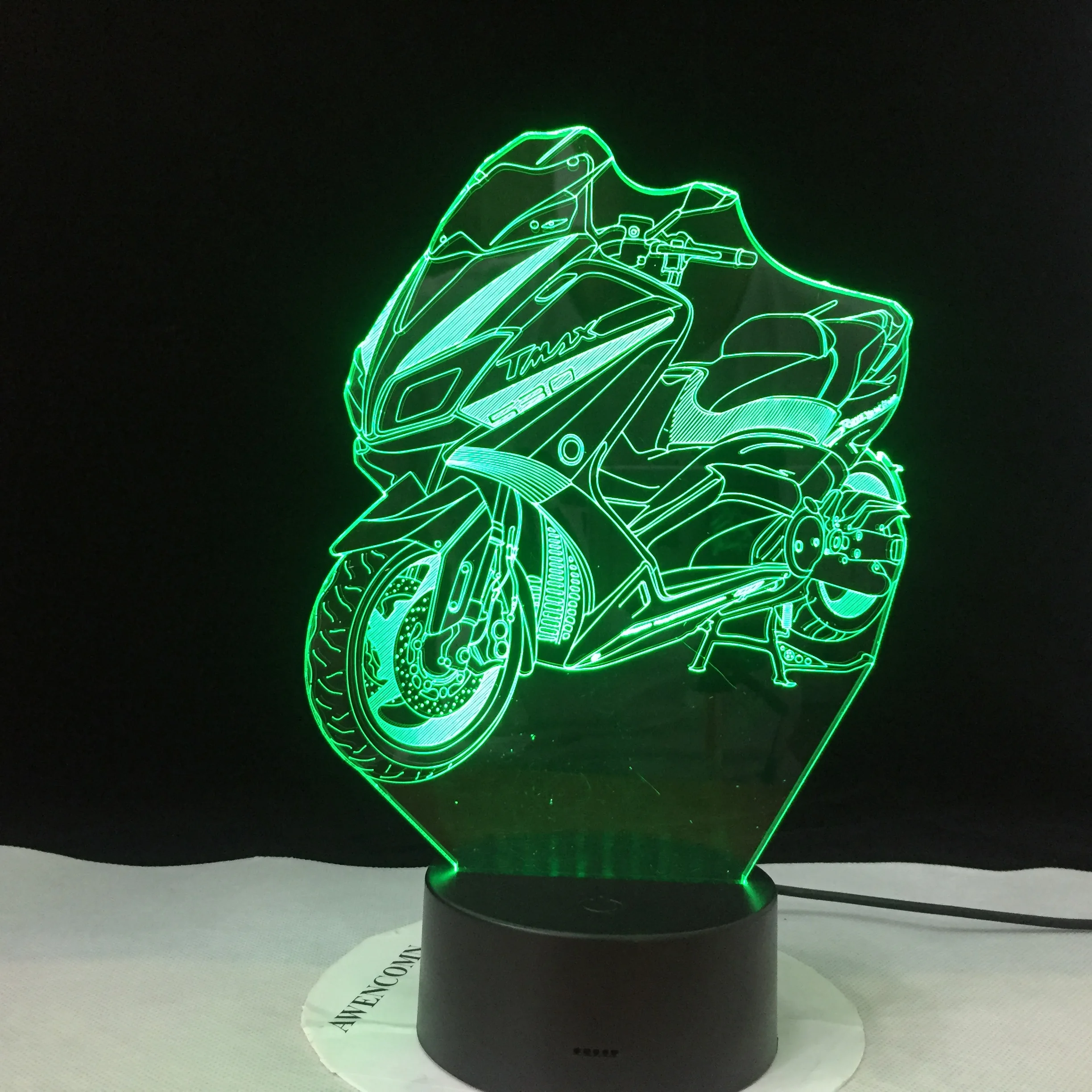 Modelo de la motocicleta Luminoso 3D Ilusión de la Lámpara del Led Táctil a color, lámpara de noche la Iluminación del Flash Brillan en la Oscuridad Motor Juguetes Dropshipping 3