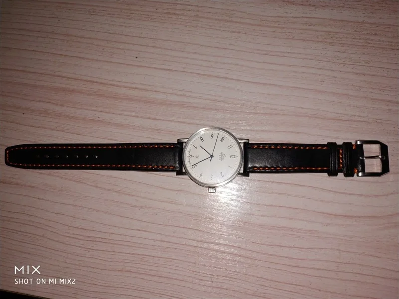 20 mm 21 mm 22 mm de Nuevos hechos a Mano pulsera de reloj de la correa negra de correas de relojes correas de cuero genuino de la correa del reloj reloj de pulsera accesorios 3