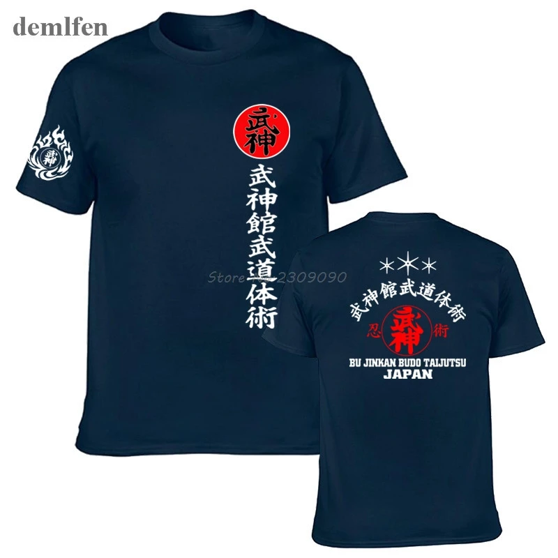 Nuevo Samurai de Japón Camiseta de los Hombres Shotokan Karate Bujinkan Dojo Pro Wrestling Shinobi T-shirt Tops Ninjutsu Kanji Camisetas de Algodón Camisetas 3