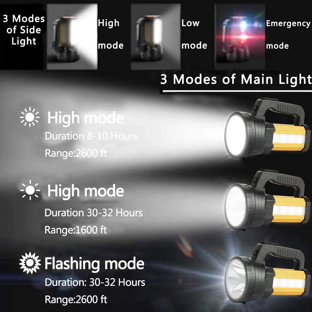 160W Potente batería Recargable Luz Super Brillante 800 metros de Largo alcance LED L2 Linterna de 9000Mah Tiempo de Espera de la Antorcha de los Hogares de la luz 3