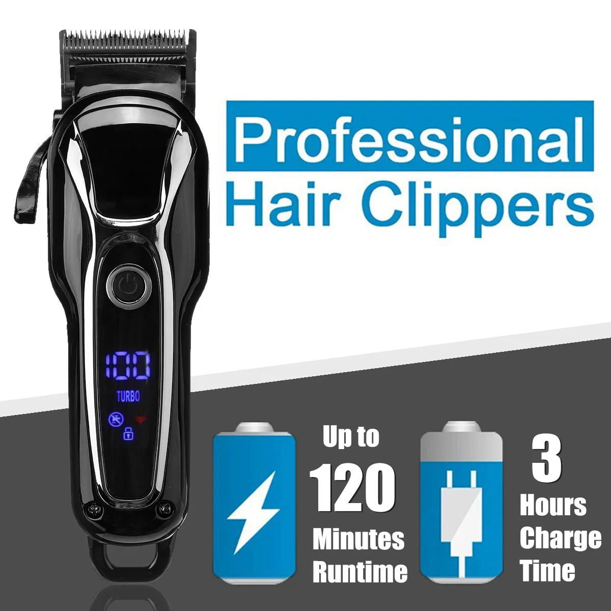 Turbo modelo clipper pelo peluquería profesional recortadora de pelo para los hombres eléctrica cortadora de pelo de corte de la máquina de corte de pelo kit de cable/inalámbrico 3