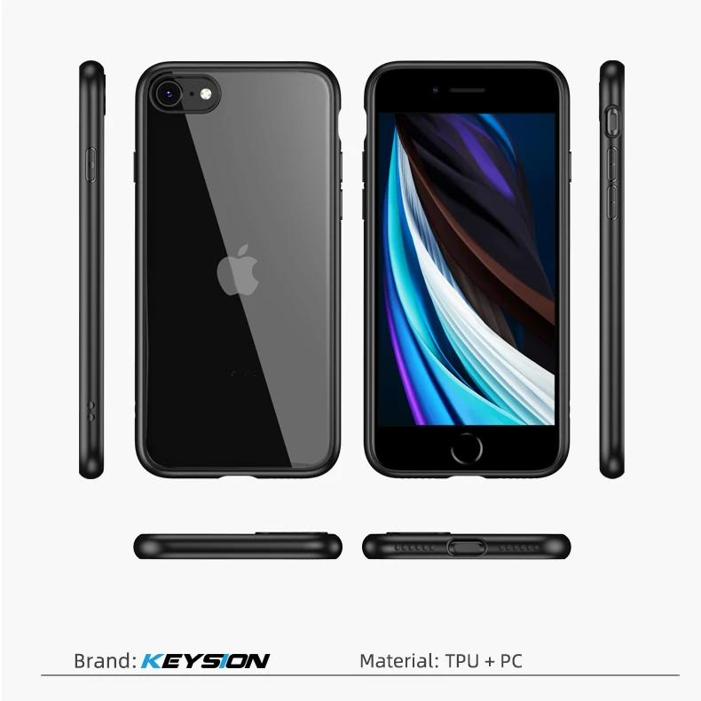 KEYSION de la Moda Caso para el iPhone SE 2020 Nuevas SE2 Transparente Mate a prueba de Golpes del Teléfono de la Cubierta trasera para iPhone XR XS Max X 8 7 Plus 3