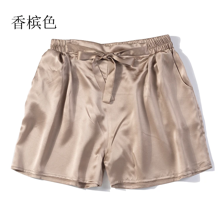 Pura Seda de la Mujer pantalones Cortos de colores sólidos con bolsillos con correa en 15 colores de un tamaño JN429 3
