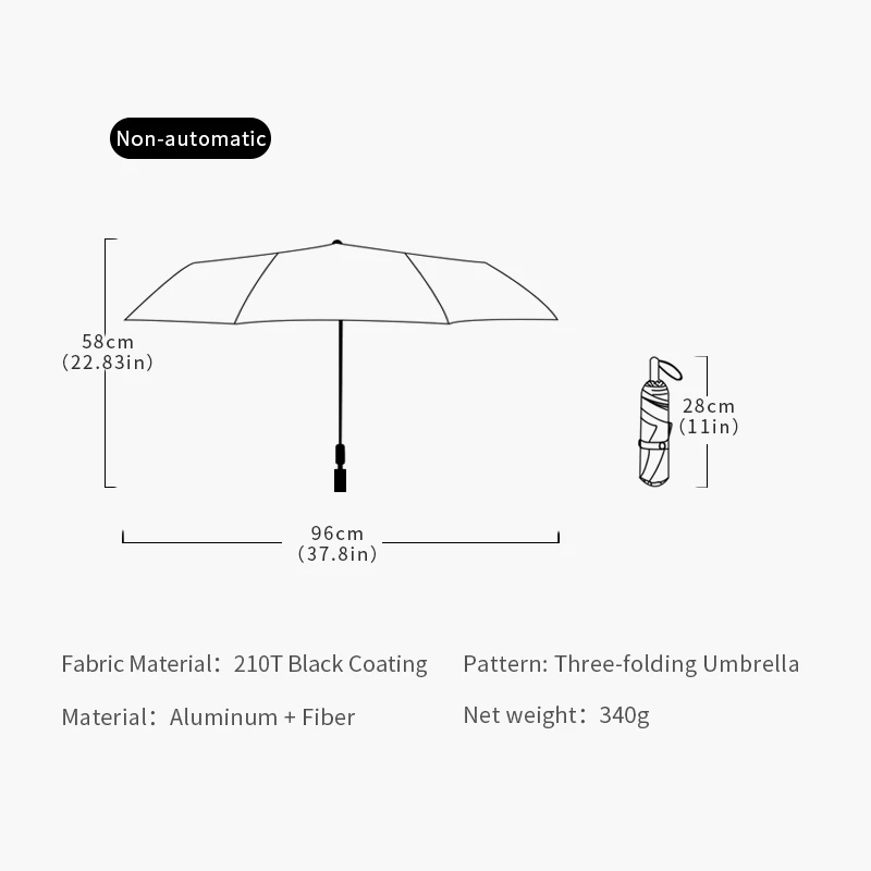 2021 Automática de Alta Calidad Paraguas de la Lluvia de las Mujeres de Tres Paraguas plegable a prueba de viento de Color Puro Paraguas Hembra Impermeable sombrilla 3