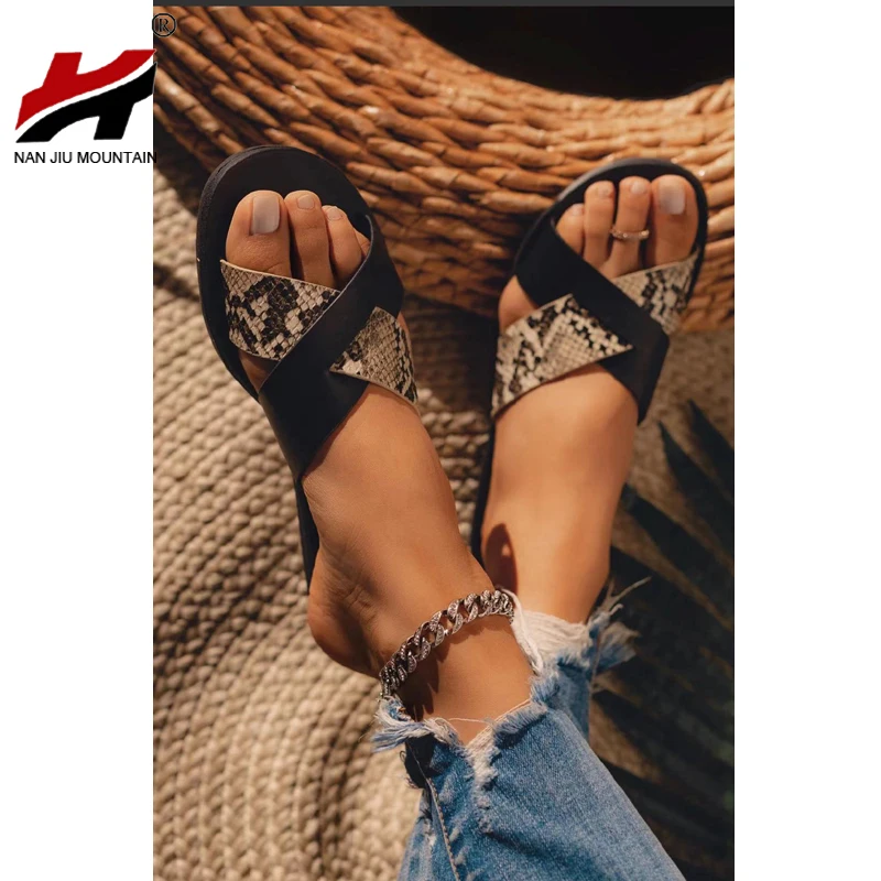 NAN DCI MONTAÑA 2021 de las Mujeres Sandalias Planas del Verano Dedo del pie Abierto Zapatillas Moda Zapatos al aire libre de la Playa de Zapatillas Más el Tamaño de 41 3