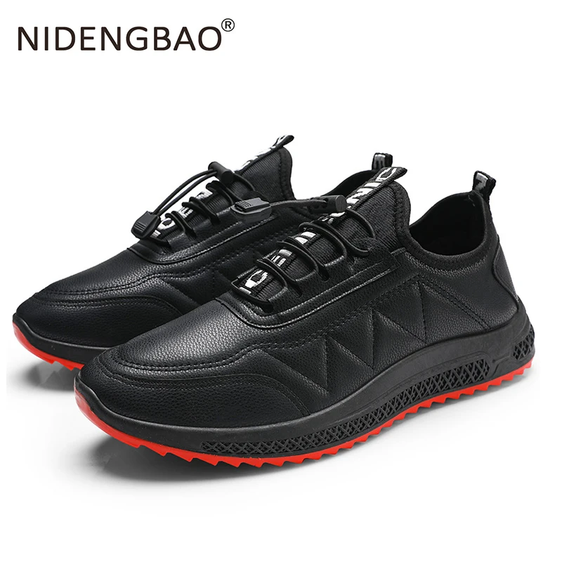 Los Hombres Zapatos Impermeables Cómodo Cálido De Cuero Zapatos De Deporte Para Los Hombres De Caminar Al Aire Libre Ligero De Zapatillas De Deporte Negro Tamaño 39-44 3