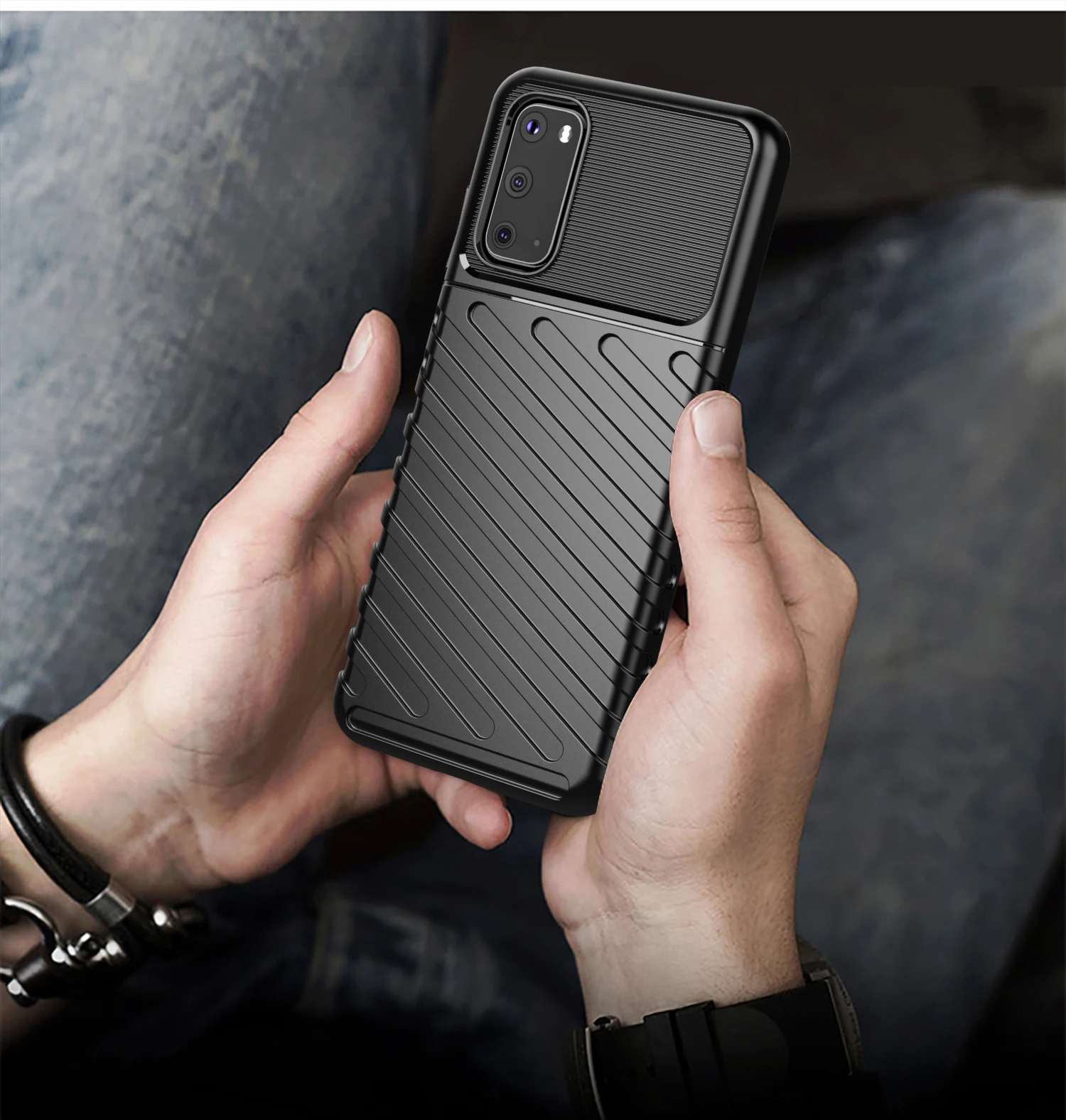 Caso para Samsung Galaxy S20 con una textura en relieve patrón, Onyx serie de caseport 3