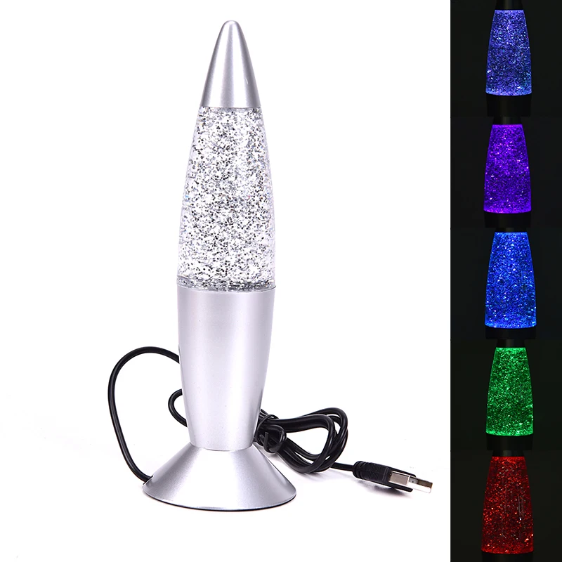 1PCS 3D de Cohetes Múltiples de Cambio de Color de Lámpara de Lava del RGB LED del Brillo de Luz de la Noche de Navidad 3