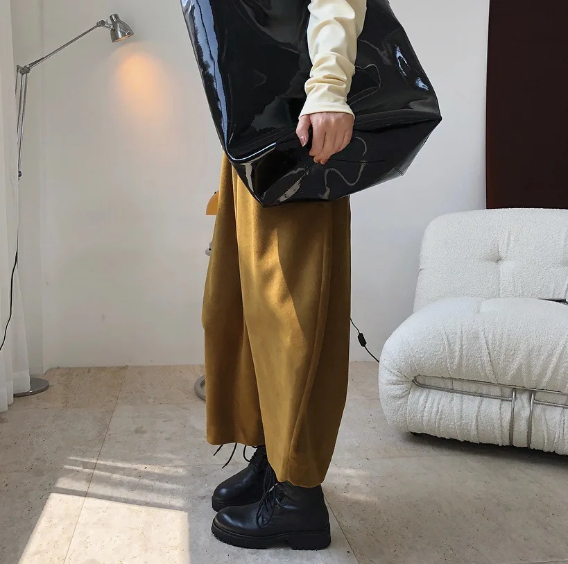 Nuevo Estilo para el Otoño y el Invierno de Estilo Japonés Amplia Pierna Casual Pantalones Mujer Pantalones de Harajuku 2020 Kpop Salón de Desgaste 3