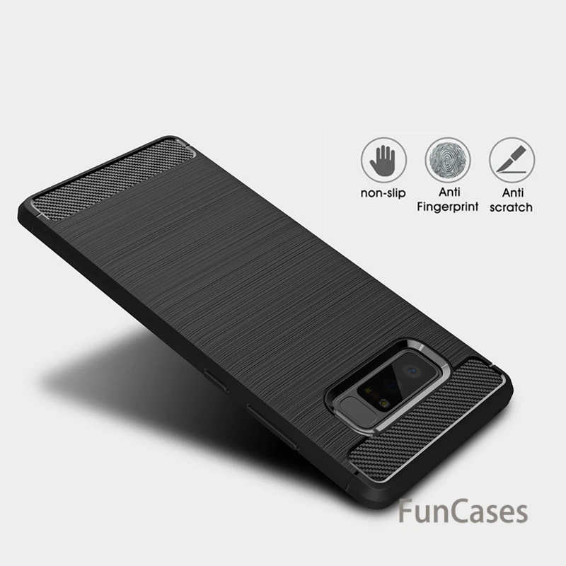 Para Samsung Galaxy Note 7 8 9 Caso de Silicona Suave de TPU Cepillado de Fibra de Carbono de la Textura de la Tapa Para Galaxy Note FE N9300 Shell samsu g 3