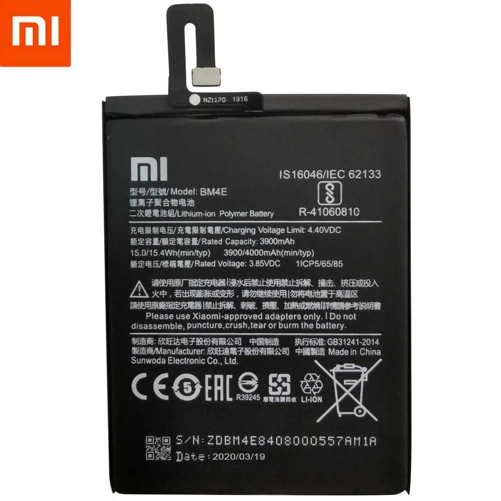 Xiao Mi Original de la Batería del Teléfono BM4E para Xiaomi Mi Pocophone Poco F1 3900mAh Baterías de Repuesto Herramientas Gratuitas 3