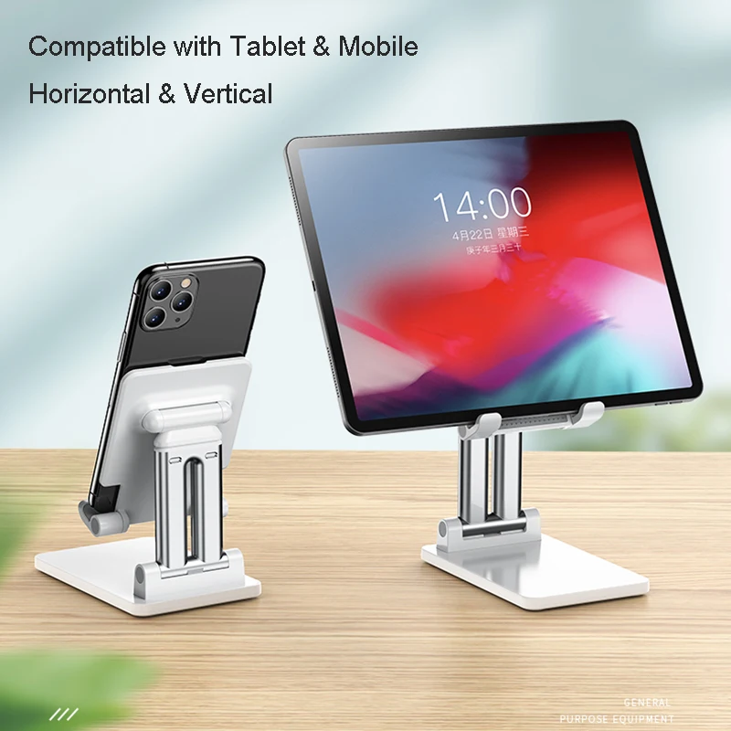 Doble Tubo Ajustable de Escritorio de la Tableta del Teléfono Móvil Titular de Soporte para el iPhone iPad Samsung Huawei, Xiaomi Tablet Stand Titular 3