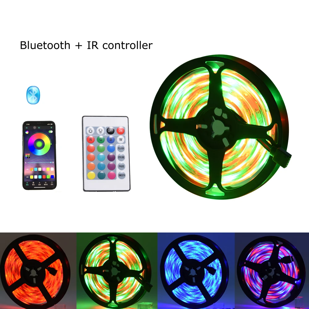 Bluetooth Tira LED RGB de la tira de 5050 luces 2835 LED de Luz de 5m 10m Flexible, con control remoto de navidad controlador de 15m 20m 3