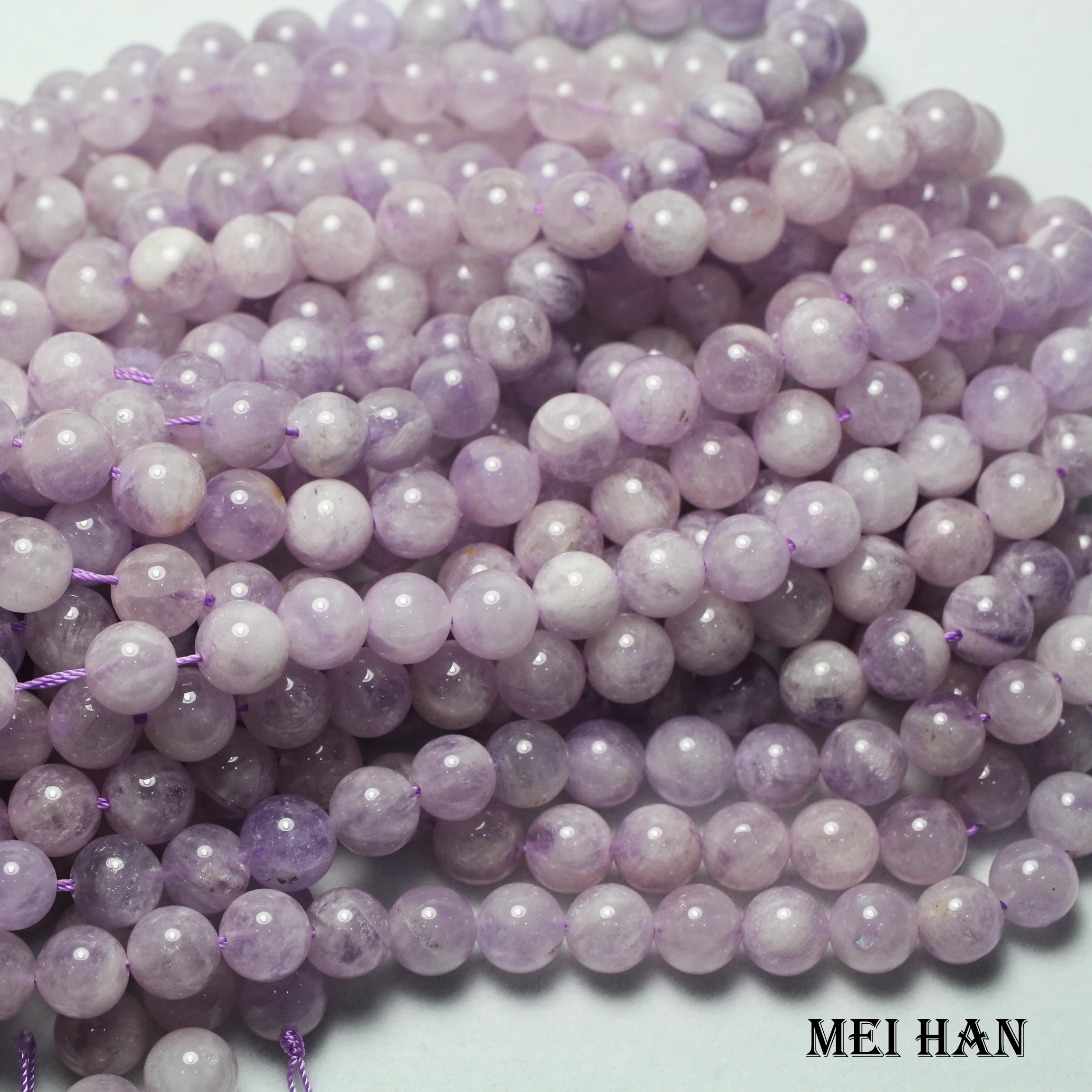 Meihan mayorista de 8mm 10mm naturales de Lavanda de cuarzo redonda lisa de piedra suelta perlas para la joyería de diseño de BRICOLAJE 3