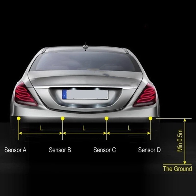 No Mostrar Smartour lugar de Estacionamiento de Automóviles Parktronic con 4 Sensor de Reversa de Ultrasonidos Ajuste Todos los Coches 3