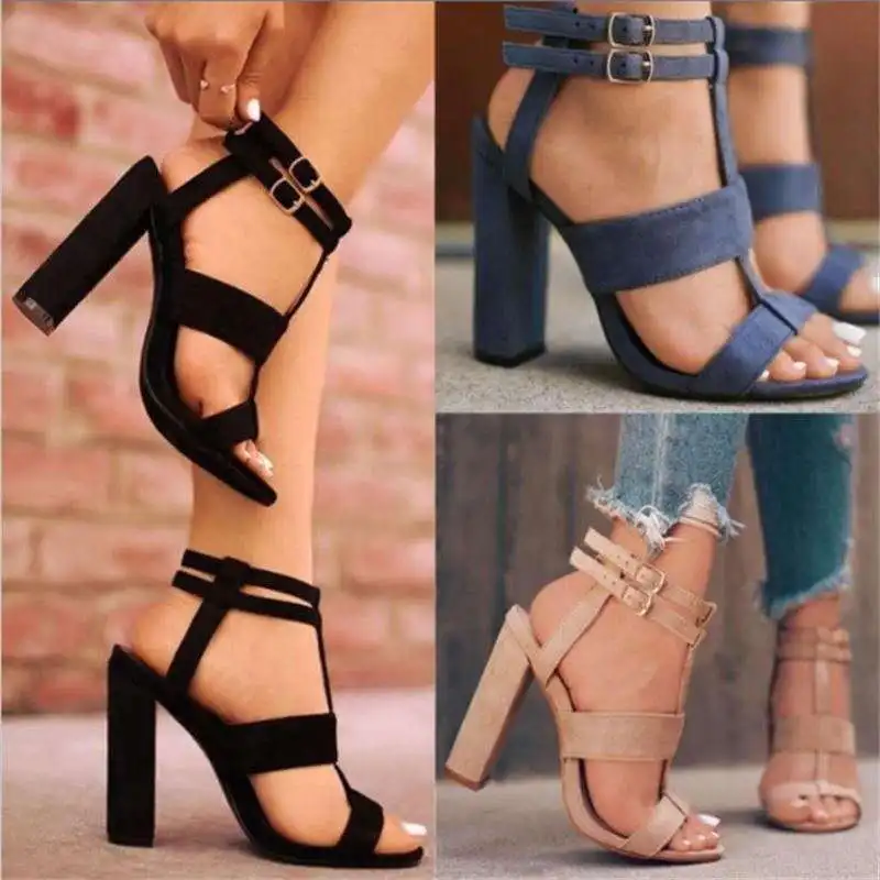 2019Platform Sandalias de los Zapatos de las Mujeres del VERANO del ESTILO de Tacón Alto Casual Dedo del pie Abierto de la Plataforma de Gladiador de la Bagatela Sandalias de Cuñas de Zapatos Para las Mujeres 3