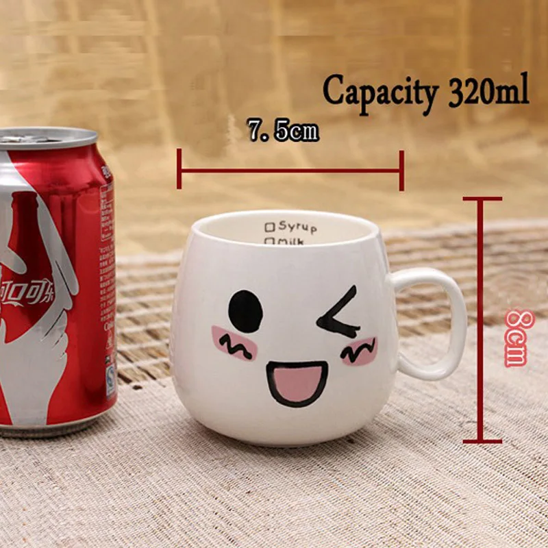 320ml Creativo Lindo Expresión Tazas de Cerámica Recipiente de Agua tazas Y Tazas de Porcelana de la Taza de Té Taza de Café Mayorista 3