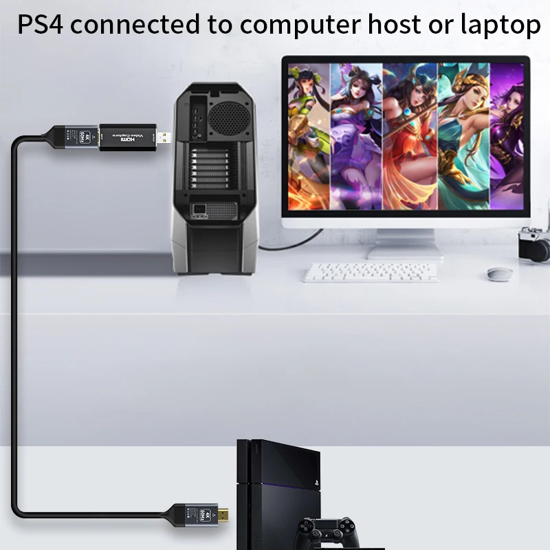 PERESAL tarjeta de captura de vídeo hdmi de captura de cuadro para PS4/Interruptor de la consola de juegos para computadora/ordenador portátil de Grabación de la transmisión en Vivo 3