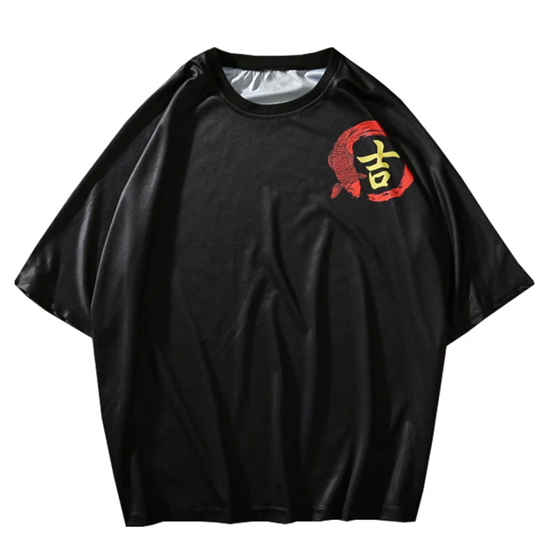 11 BYBB OSCURO Kanji Estilo de la Carpa de Impresión de la Camiseta de Verano Divertido Patrón de Manga Corta de los Hombres de Hip Hop Ropa Casual Camiseta camisetas JQ05 3