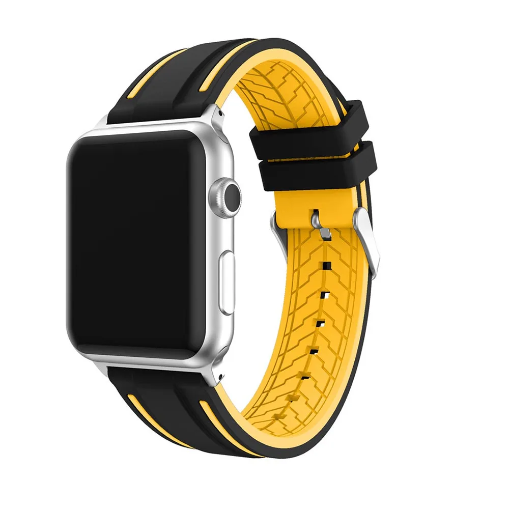 Pulsera de Silicona de Deportes para el apple watch banda de 42 mm 38mm 40mm 44mm Reloj inteligente de las bandas de las mujeres de los hombres de la Correa para el iWatch de la Serie 12 3 4 5 6 3