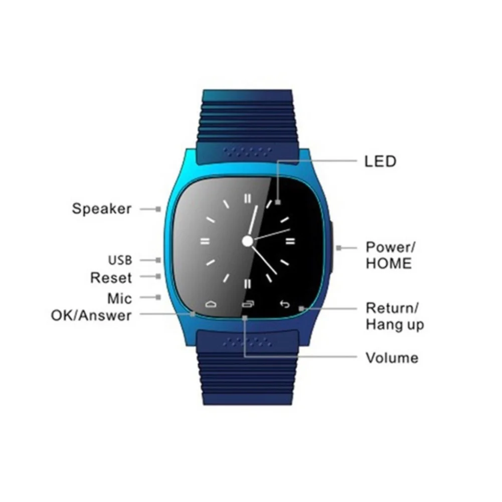 M26 impermeable Smartwatch Bluetooth M26 Reloj Inteligente Diario impermeable de la Pantalla LED Para el Teléfono Android Sync Podómetro Reloj Inteligente 3