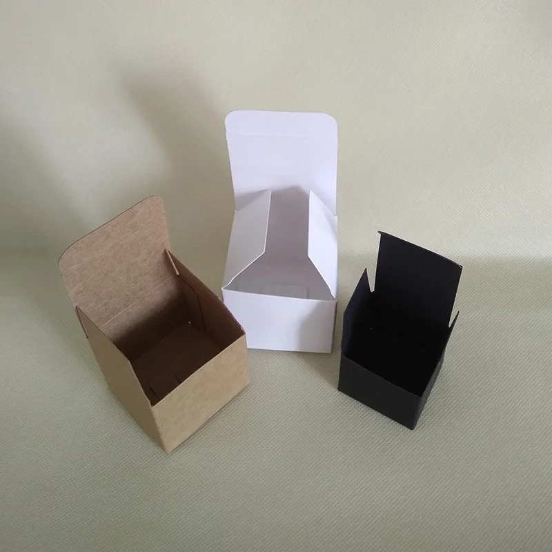 Múltiples tamaños opción de Kraft Marrón de la Caja de Papel Blanco Negro Cosméticos Caja de Embalaje para la Cara, Crema de Jabón hecho a Mano Regalo a Favor de Paquete 3