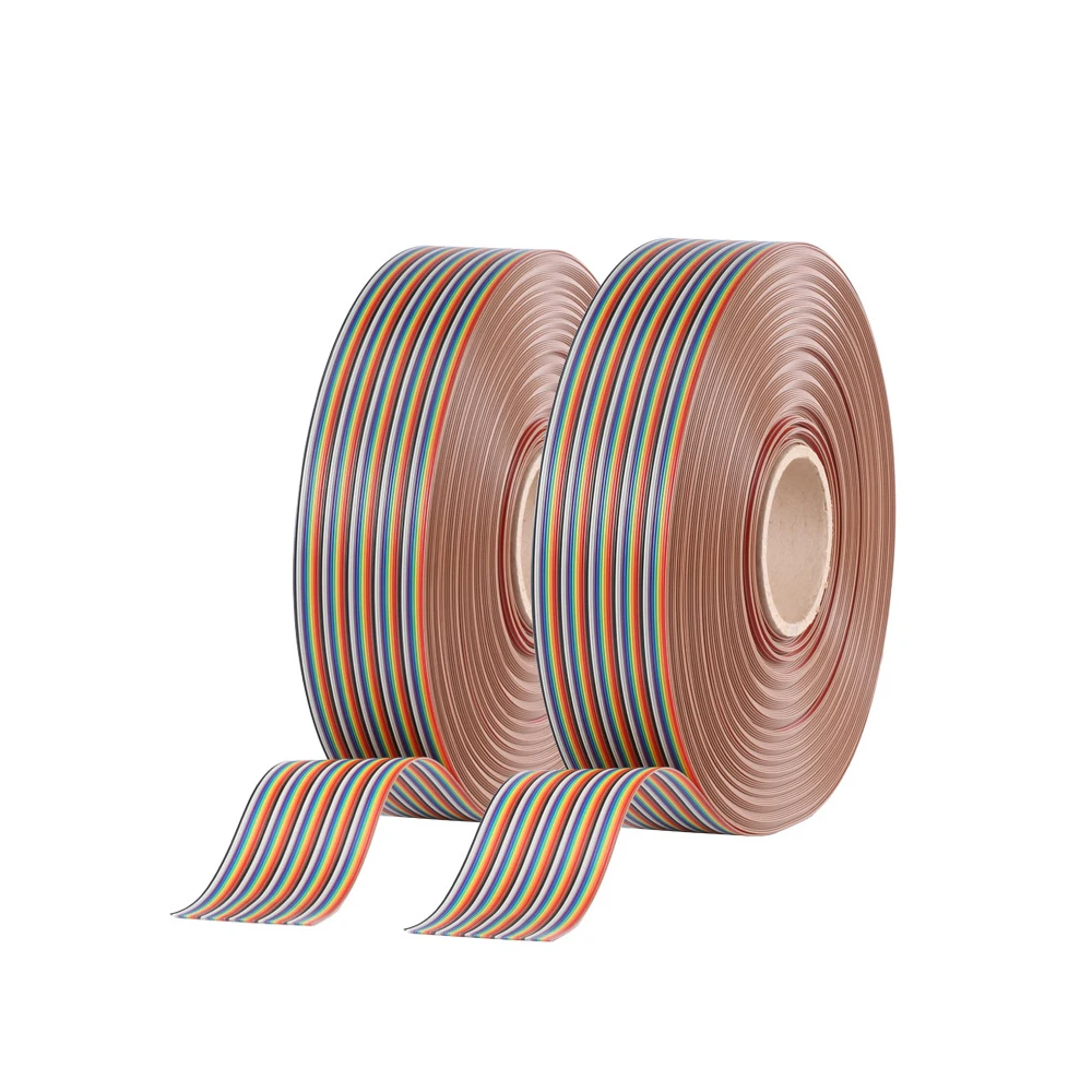 Arco iris de Color de 1,27 mm 40Pin AWM UL2651 7/0.127 mm TS 28AWG Eléctrico IDC Cable Plano Cable de 105 Grados 300V 3