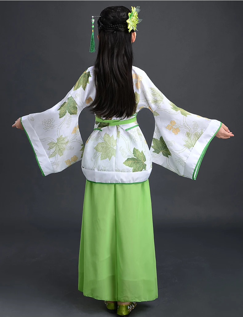 Chino Tradicional de Vestir para Niños Blanco Verde Amarillo Lavanda Hijos Adultos Chino Vestido de Chica Tang Ming Hanfu Cosplay 3