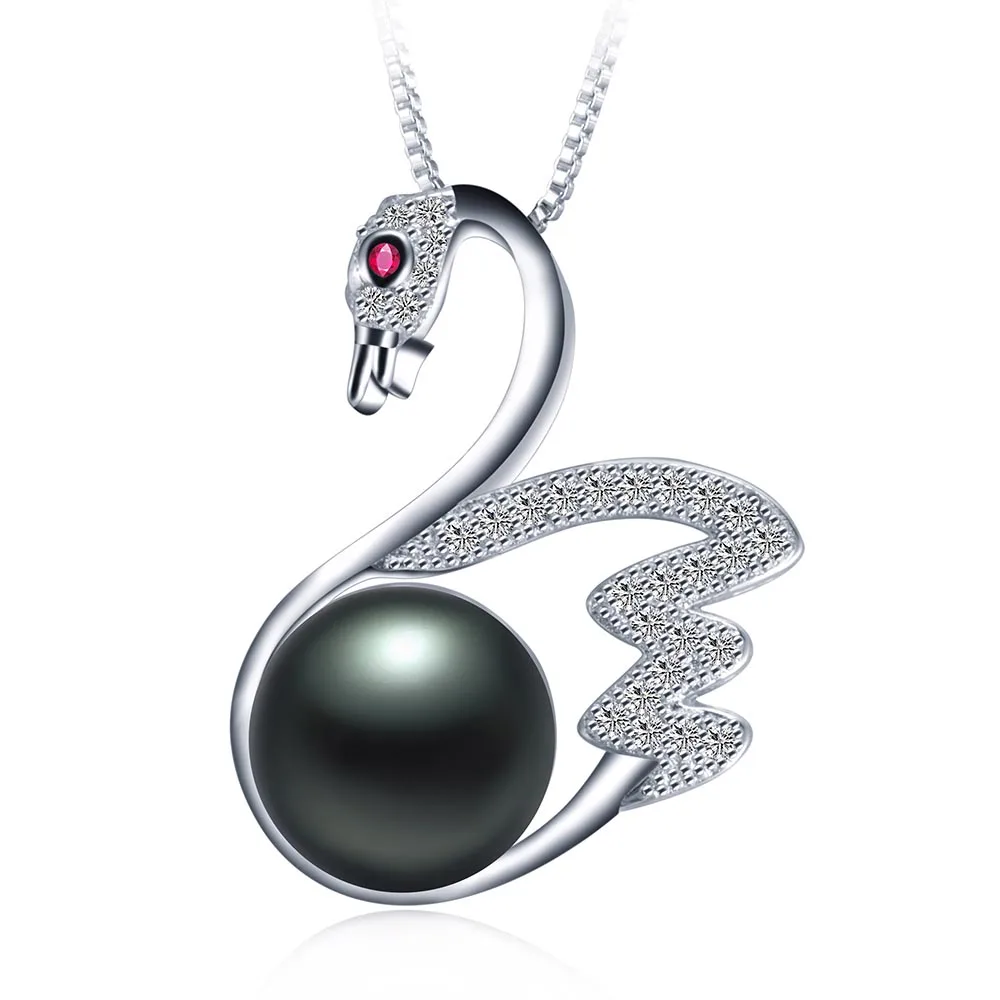 2020 Nueva plata 925 de la Moda de la Personalidad de Lujo cisne de Circón Colgante para las Mujeres de agua Dulce Natural de la Perla del Collar del Partido de la Joyería Caliente 3